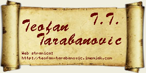 Teofan Tarabanović vizit kartica